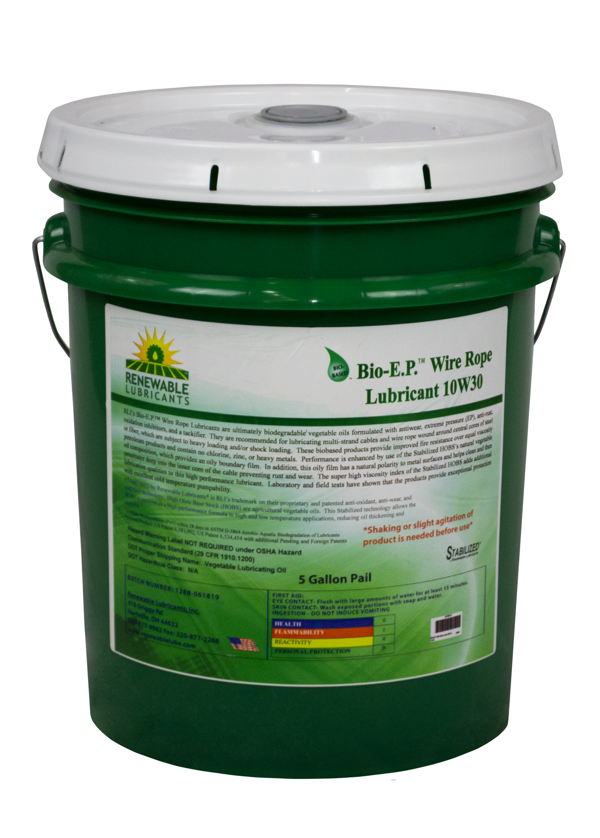 82624 Bio EP Wire Rope Lubricant SAE 10 W30 5 Gal